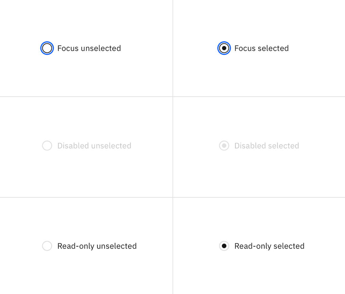 Radiob button interactive states